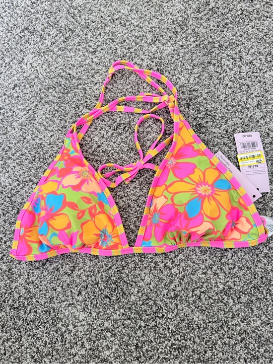wild fable Other - REVERSIBLE Vibrant Floral Triangle Bikini Top — Pink & Yellow: NWT